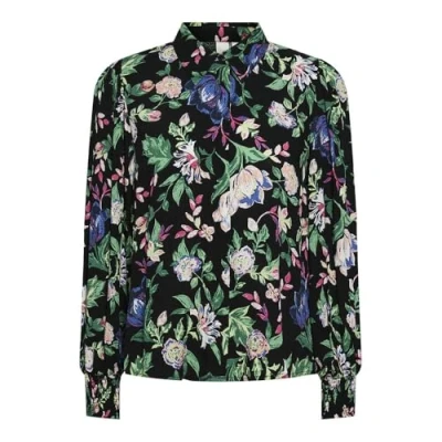 Abbildung von Y.A.S Damen YASALIRA LS Shirt S. NOOS Bluse, Black/AOP:Chalk Flower, Medium