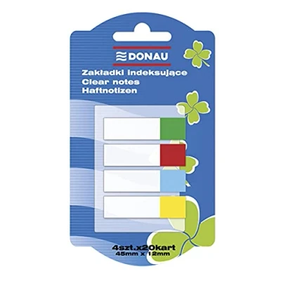 Abbildung von DONAU 7568001PL 99 Haftstreifen/Haftmarker, PP, 12 x 45 mm, 4x20 Stück