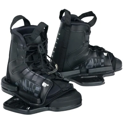Abbildung von Wakeboard Bindung Moto Open Toe Schnürung Kinder/Erwachsene schwarz