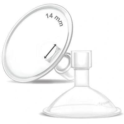 Abbildung von Maymom MyFit Crater Series Brustschutz, 14 mm, zweiteiliges Design, kompatibel mit Medela Milchpumpen Teilen, ersetzt Schilde, Fit Flex Stecker, 2 Stück