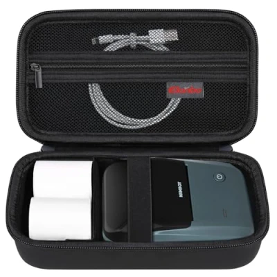 Abbildung von Elonbo Tragetasche für NIIMBOT B1 Label Maker Maschine, Tragbare Mini Wireless Bluetooth Printer Reisetasche, Handheld Labeler Aufbewahrungshalter, Mesh Tasche passt Etikettenpapier, Schwarz