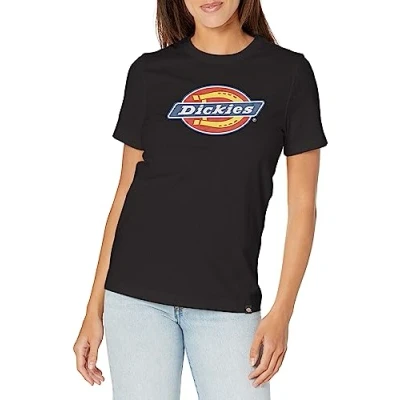 Abbildung von Dickies, Damen, Dickies T Shirt mit dreifarbigem Logo, schwer, für Schwarz, XL