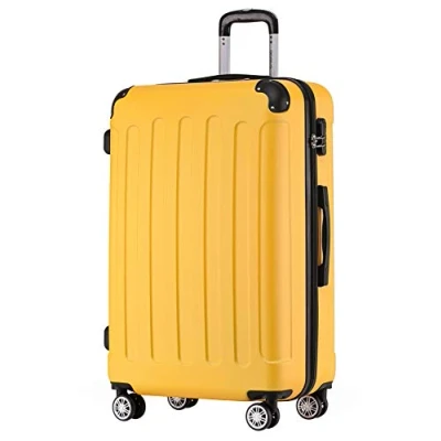 Abbildung von BEIBYE Hartschalen Koffer Trolley Rollkoffer Reisekoffer Handgepäck 4 Rollen (M L XL Set) (Yellow, XL)