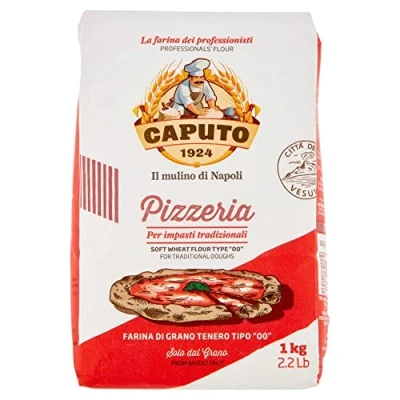 Abbildung von Mulino Caputo ganze geschälte Tomaten, Tomatensaft. Bruttogewicht: 400 g Abtropfgewicht: 240g Mehl Pizzeria 1 kg Karton (10 Stück)