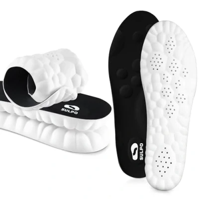Abbildung von SULPO Sport Orthopädische Einlegesohlen ideal für und Alltag Atmungsaktive, weiche, stoßdämpfende Herren Damen Arbeitsschuhe 43 44 / XL Schwarz
