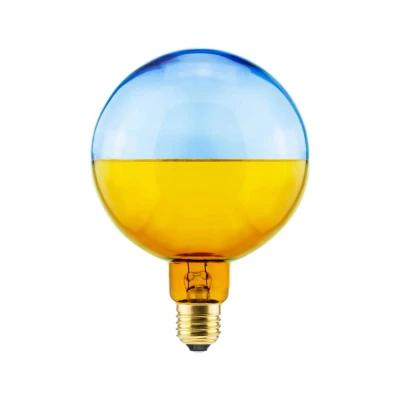 Abbildung von SEGULA LED Leuchtmittel Illusion Globe 127 2tones amber blue, E27, 1 St., Extra Warmweiß, 2 farbiges Glas