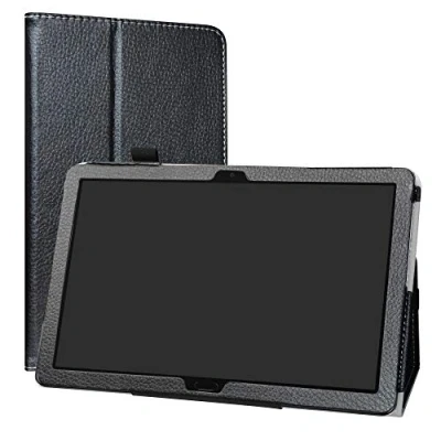 Abbildung von Labanema Hülle für MediaPad M5 Lite 10, Slim Fit Folio PU Leder dünne Kunstleder Schutzhülle Cover Schale Etui Tasche Huawei 10,1 Zoll 2018 Tablet Schwarz