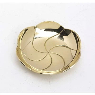 Abbildung von Kerzenteller, Kerzenschale, Lotusblume, Messing Gold poliert Ø 8 cm
