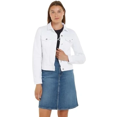 Abbildung von Tommy Hilfiger SLIM Jacket Jeansjacke, Damen, Größe: 38, Optic white