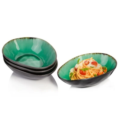 Abbildung von SÄNGER Pastateller Palm Beach, (4 St), Pastaschalen Set mit Krakellee Effekt, Handmade, Premium Collection