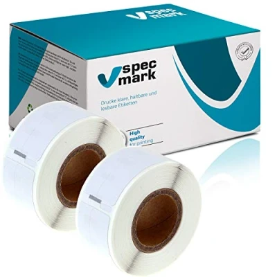 Abbildung von specmark 2 Etiketten Rollen kompatibel mit DYMO 99017 12mm x 50mm S0722460 220 Stück zu allen Etikettendruckern LabelWriter 450 4XL Seiko SLP