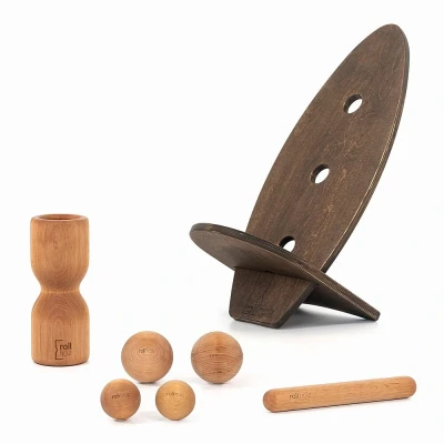 Abbildung von rollholz Balance Board Set groß Erle dunkeles Brett 1 St