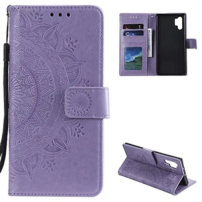 Abbildung von CoverKingz Handy Tasche kompatibel mit Samsung Galaxy A32 4G Handycase Kartenfach Handyschutzhülle Cover Smartphonehülle klappbar Motiv Mandala Lila