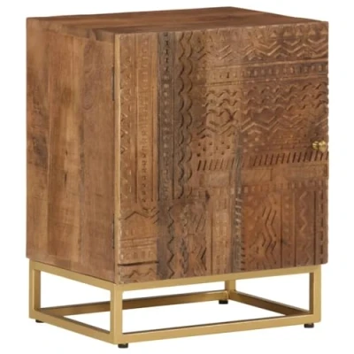 Abbildung von vidaXL Media Regal Nachttisch 40x30x50 cm Massivholz Mango und Eisen, 1 tlg.