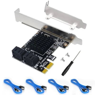 Abbildung von Ubit Expansion Card,PCIe 2.0 X1 to SATA III 4 Ports Adapter Card for IPFS Mining and Adding 3.0 Devices,Hard Disk Card, 6GB Interface Riser Desktop PC.