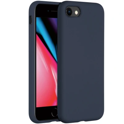Abbildung von Apple iPhone SE (2022) Hülle Silikon Accezz Soft Case/Backcover Handyhülle Dunkelblau