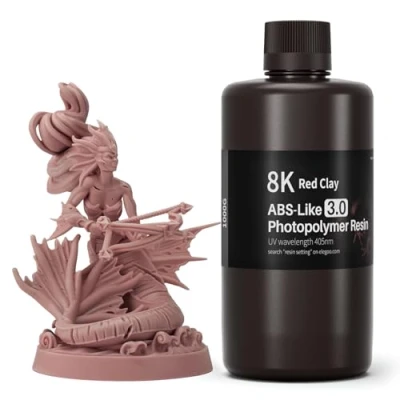 Abbildung von ELEGOO Upgraded 8K ABS Like 3.0 Resin Terrakotta 1000g, Hohe Zähigkeit, Schnellhärtendes 405nm LCD UV Härtungsharz für 8K/12K/14K MSLA/DLP/LCD 3D Drucker