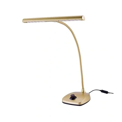 Abbildung von K&amp;M 12298 LED Pianoleuchte Gold 30 cm Lampenschirm 12 dimmbare LEDs mit Schwanenhals, 2500 Lux Helligkeit