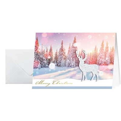 Abbildung von Sigel Weihnachtskarte Handmade A6 220g/qm 10+10 Stück Snow Deer Lack/F