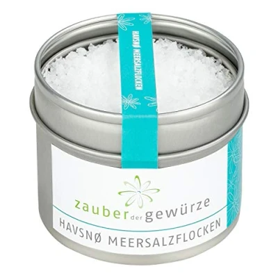 Abbildung von Zauber der Gewürze Havsnø Meersalz Flocken aus Norwegen, ideal zum Grillen und Verfeinern von Salat, Fleisch, Fisch Gemüse, 65g