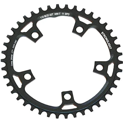 Abbildung von Stronglight Kettenblatt Gravel f.Sram 42 Zähne. scharz Alu 7075 T6. 110mm