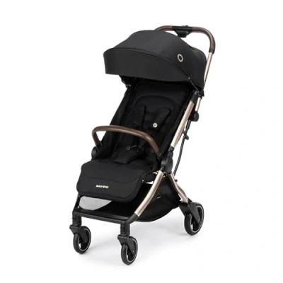 Abbildung von Maxi Cosi Eva3 Kinderwagen, 04 Jahre, 022 kg, Baby Leicht und kompakt, Flache Liegeposition, 3 Liegepositionen, Automatisch mit 1 Hand klappbar, Tragegurt, Essential Black Champagne