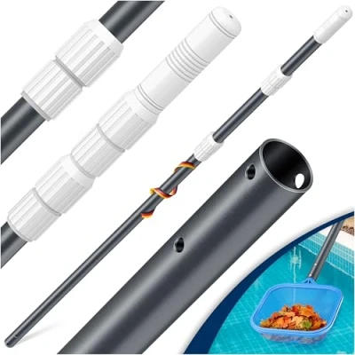 Abbildung von KESSER® Pool Teleskopstange Aluminium Poolstange Stange zur Poolreinigung 3 teilig einstellbar von 1,20m bis 3,60m Witterungsbeständig und Stabil, Anthrazit