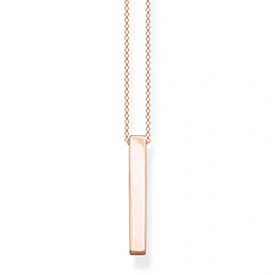 Abbildung von Thomas Sabo Damen Kette Roségoldener Quader 925 Sterlingsilber roségold vergoldet KE1907 415 40 L45v