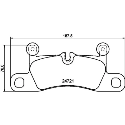 Abbildung von HELLA 8DB 355 015 101 Bremsbelagsatz für Verschleißwarnanzeiger vorbereitet mit Ausgleichsgewichten VOLKSWAGEN: Touareg II, PORSCHE: Cayenne