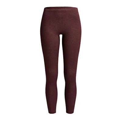 Abbildung von Conta Thermo Lange Hose, Damenleggings mit natürlicher Baumwolle, wärmeisolierende Leggings, Unterwäsche, Burgund Melange, Größe: 44/XL