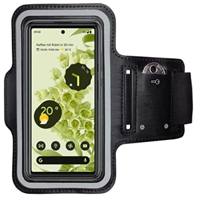 Abbildung von CoverKingz Sportarmband für Google Pixel 6 Armtasche mit Schlüsselfach Oberarm Halterung Sport Laufarmband Handy Armband Schwarz