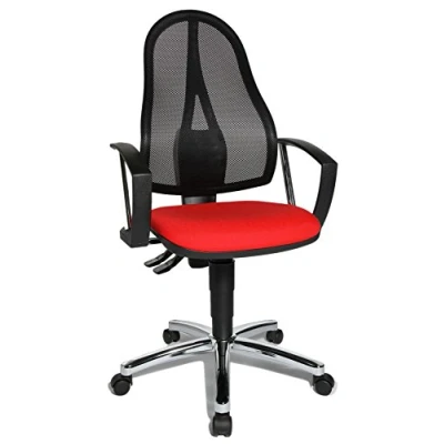 Abbildung von Topstar Bürostuhl Point 60 Net inkl. feste Armlehnen rot/schwarz