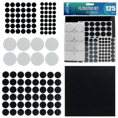 Abbildung von shinfly Filzgleiter Selbstklebend 125 Pcs, 3mm Dicke Filz + 5mm Polsterauflage für Schwere Möbel Großes Filzblatt, Stuhl Stelle von