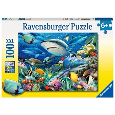 Abbildung von Ravensburger Kinderpuzzle 10951 Riff der Haie Unterwasserwelt Puzzle für Kinder ab 6 Jahren, mit 100 Teilen im XXL Format