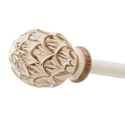 Abbildung von Gardinenstange Keene creme/braun, Mirabeau, Ø 20 mm, Eisen, Knauf: Mangoholz (mangifera indica)
