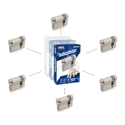 Abbildung von GERCAR Pro Gleichschließend 6x Halbzylinder 30/10 Set Garagentor Profil inkl. 30 Schlüssel 40 mm Garagentorschloss 6er Zylinder Länge: 40mm, A:30 B:10 Schließsystem