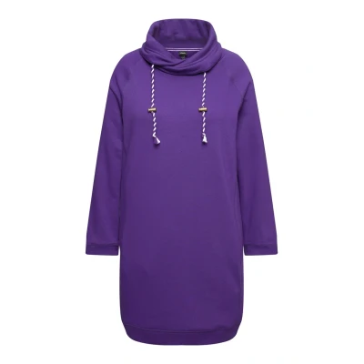 Abbildung von Ulla Popken Langarm Taschen Freizeitkleid, Damen, Größe: 62/64, Deep violet