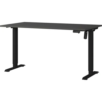 Abbildung von Germania Schreibtisch 8023 547, in Graphit, elektr. höhenverstellbar, 140 x 119 80 cm (BxHxT)