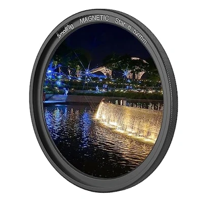 Abbildung von SMALLRIG 52mm Star Filter Magnetischer, Starburst Linsenfilter, Kreuz Sterneffekt (8 Punkte), mit mehrfach nanobeschichtetem HD optischem Glas, ultraflacher Filterrahmen, KEIN Schraubgewinde 4218