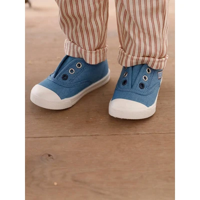 Abbildung von Vertbaudet Baby Stoff Sneakers mit Gummizug blau 20