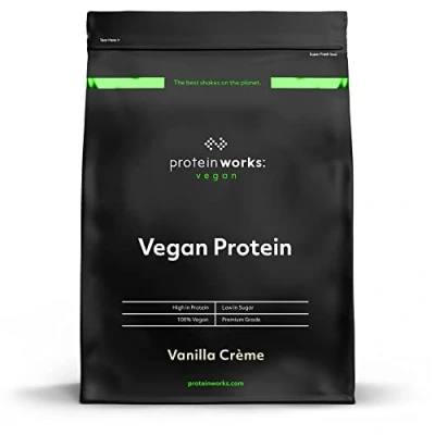 Abbildung von Protein Works Vegan Pulver 25g pflanzliches Veganes Proteinpulver Eiweißpulver 33 Servings Vanillecreme 1kg