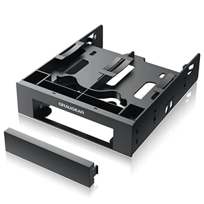 Abbildung von GRAUGEAR Festplatten Einbaurahmen 5,25 mit Frontblende, SSD HDD 3,5 auf Zoll, Einbauschacht für