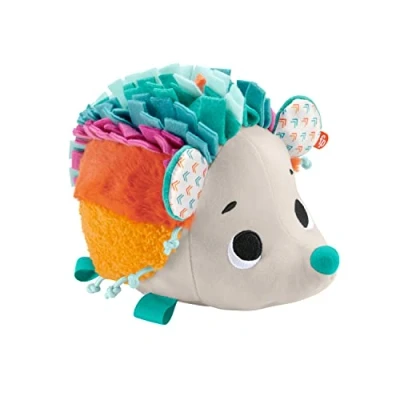 Abbildung von Fisher Price HBP42 Knuddel Igel, Plüschspielzeug mit Geräuschen und Texturen, Babyspielzeug ab der Geburt