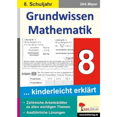 Abbildung von Grundwissen Mathematik / Klasse 8: kinderleicht erklärt im 8. Schuljahr