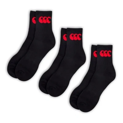 Abbildung von Canterbury Unisex Crew 3 Pack Socken, weiß/Marineblau, L
