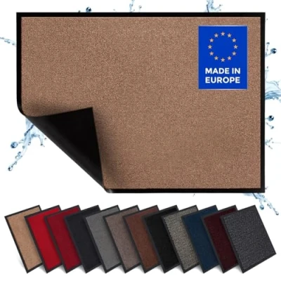 Abbildung von Carpet Diem Fußmatte, einfach sauber I Schmutzfangmatte Eingangsbereich Fussmatte Innen &amp; Außen, rutschfeste Türmatte, Schmutzfang Teppich für Haustür Fußabtreter in Beige 90x150 cm
