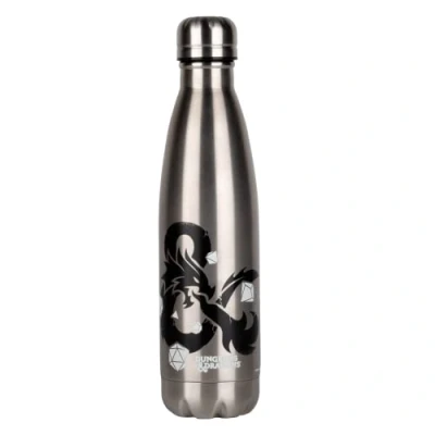 Abbildung von Konix Dungeons &amp; Dragons Isolierflasche Edelstahl 500 ml Logo Motiv Silber