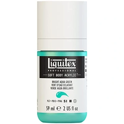 Abbildung von Liquitex 1959660 Professional Acrylfarbe Soft Body Künstlerfarbe in cremiger deckender Konsistenz, hohe Pigmentierung, lichtecht &amp; alterungsbeständig, 59ml Flasche Aquagrün Leuchtend