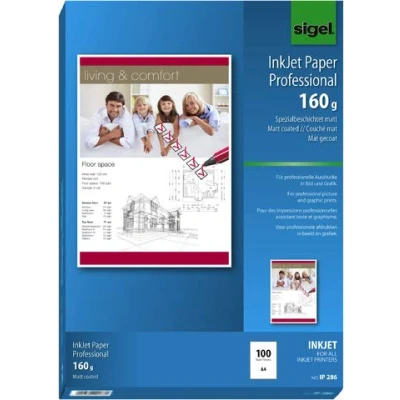 Abbildung von SIGEL Fotopapier Inkjet DIN A4 matt 160 g/m²