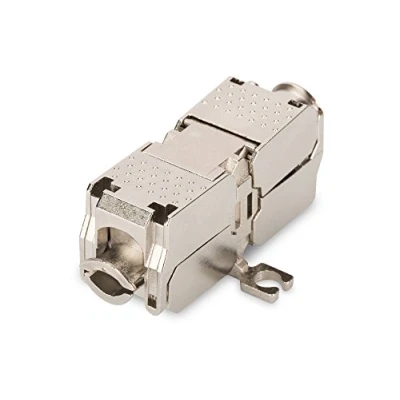 Abbildung von DIGITUS CAT 6A Kupplung Geschirmt 500 MHz 10GBase T für Feldanwendung Keystone Design AWG 22 26 Vernickelte Kontakte Verbinder